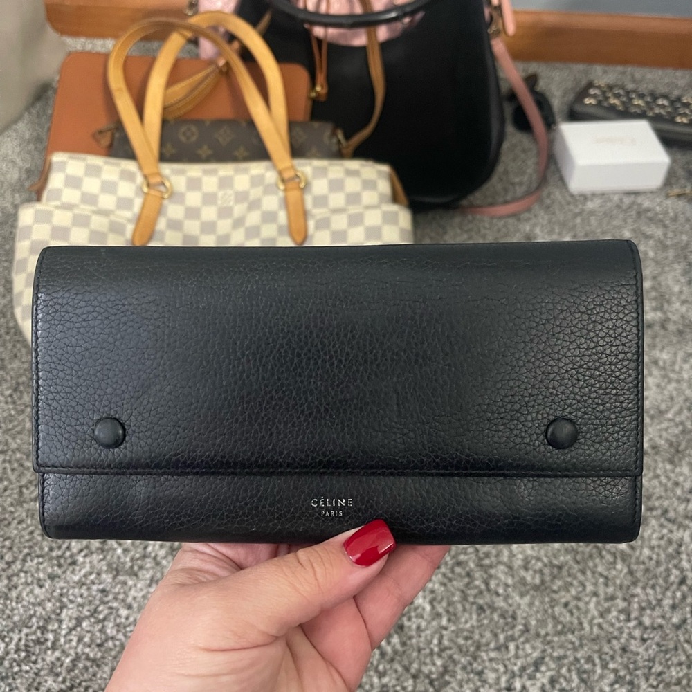 Celine long wallet double snap